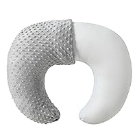 Extra Large Nursing Pillow and Positioner, Breastfeeding, Bottle Feeding, Baby Sitting Support, Tummy Time Support for Baby Boys and Girls, Propping Baby Pillow (Gray)