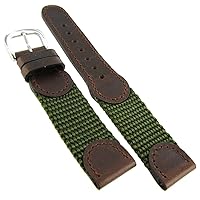 19mm Hadley Roma Swiss Army Style Olive & Brown Mens Watch Band Regular 866