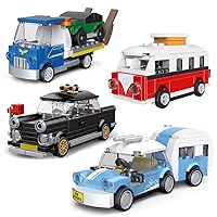 Pull Back Car Building Blocks Sets, Pull and Go, 3D Assembly Vehicles for Boys Building Block Car Toys Party Favor for Kids Age 6 7 8 9 10, 419 Pieces