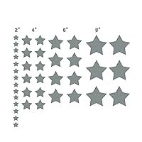 40 Silver Stars Confetti Vinyl Wall Decals Removable DIY Décor Stickers Baby Nursery Wall Art Mural