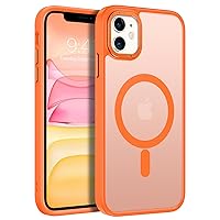 BENTOBEN iPhone 11 Phone Case, Phone Case iPhone 11 Magnetic Case [Compatible with MagSafe] Translucent Matte Slim Shockproof Anti-Fingerprint Anti-Scratch Protective Cover for iPhone 11 6.1’’ Orange