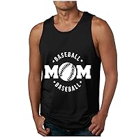 Men's Summer Tank Tops Sleeveless Baseball Print Tee Beach Breathable Quick Dry Shirts Gym Bodybuilding Muscle Top
