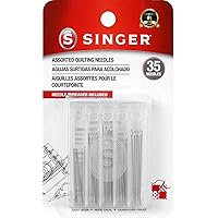 SINGER Assorted Quilting Needles in Compact with Needle Threader, 35 Count
