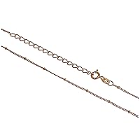 jewellerybox Rose Gold Plated Sterling Silver Bobble Chain 12-24 Inches