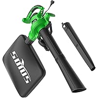 SOYUS 3-in-1 Electric Leaf Blower, Vacuum and Mulcher - 12Amp 365CFM Leaf Vac with Metal Impeller, 2-Speed Blower for Lawn Care with Bag and 10:1 Mulch Ratio