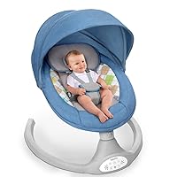 Bioby Baby Swing for Infants with 5 Sway Speeds, Electric Baby Bouncer for Newborn 5-20 Lb, 0-6 Months, Baby Rocker with Remote Control, Touch Screen, Bluetooth Music Player, Blue