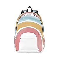 Multicolor rainbow Printed Canvas Backpack Capacity Waterproof Laptop Backpack Travel Bag fog Men Women