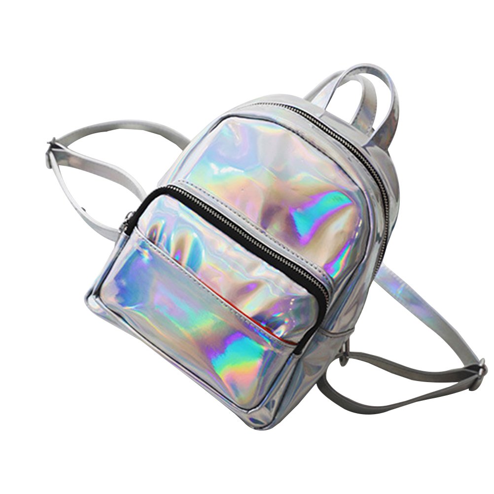 BESTOYARD Holographic Backpack Hologram Satchel Casual Bag Adult Shoulder Bag Satchel Backpack (Sliver)