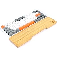MAMBASNAKE Bamboo Wrist Rest for 68-key 65% Keyboard,Class A 100% Pure Bamboo,Ergonomic Keyboard Palm Rest,Solid Wooden Feel Wrist Pad with Anti-Slip Rubber Feet,Durable,Pain Relief,Easy Typing/Gaming