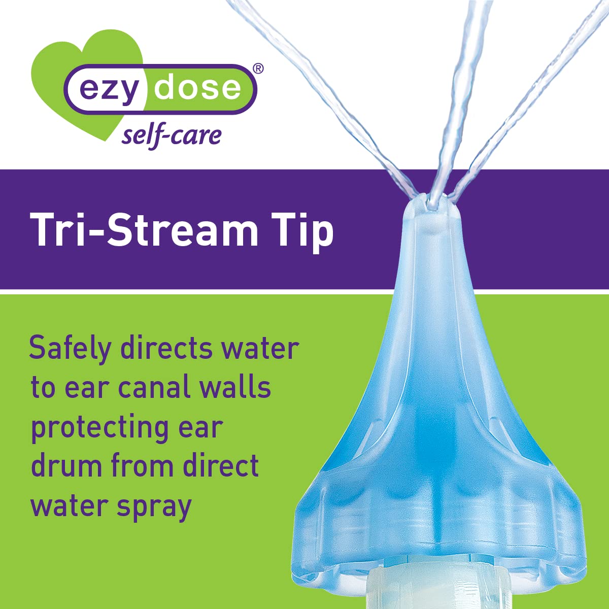 Ezy Dose Ear Wax Removal Syringe with Tri-Stream Tip, Perfect for Kids and Adults, 20mL Capacity