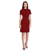 Maggy London Women's Pintuck Detailed Mock Neck Dress Career Office Workwear Occasion Event Guest of