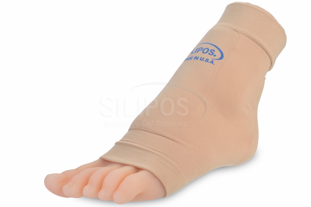 Silipos 1772 Boot Bumper – Beige, Large/X-Large, Ankle Compression Sleeve with Mineral Oil Gel Pads. Foot Care Products
