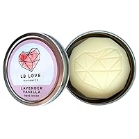 Hard Lotion Bar | Organic Beeswax and Plant based Moisturizer | Plastic free solid moisture bar (Lavender Vanilla)