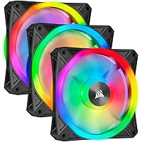 Corsair QL Series, Ql120 RGB, 120mm RGB LED Fan, Triple Pack with Lighting Node Core, Black, Compatible with Desktop