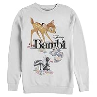 Disney Men's Bambi Friends Pullover Crew Fleece
