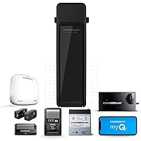 CHAMBERLAIN RJO101MC Ultra-Quiet Wall Mounted with Battery Backup and LED Lighting Garage Door Opener, 36 pounds, Black