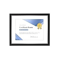 Melannco 15x12 Inch Black Matted Wood Certificate Frame- Displays One 8.5x11 Inch Document