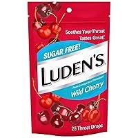 Luden's Throat Drops Sugar Free Wild Cherry 25 EA - Buy Packs and SAVE (Pack of 2)