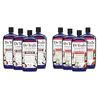 Dr Teal's Foaming Bath with Pure Epsom Salt, Shea Butter & Almond, 34 fl oz & Foaming Bath with Pure Epsom Salt, Ashwagandha, 34 fl oz