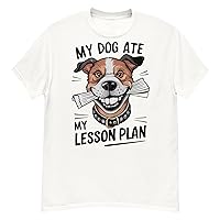 My Dog Ate My Lesson Plan Funny Teacher T-Shirt | Cute Puppy Humor Tee