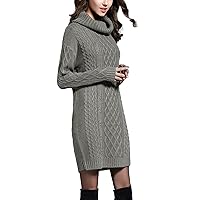 Women Sweater Dress Long Sleeve Maxi Dress Turtleneck Pullover Dress 2023 Casual Warm Fall Winter Knit Long Dress