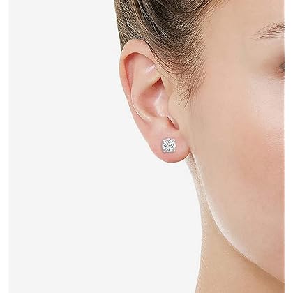 1/2Ct Diamond Stud Earrings Set in Sterling Silver