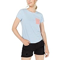 Womens Juniors' Allover Print T-Shirt (Small, Heather Blue)