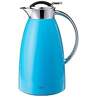 Alfi Gusto Glass Vacuum Lacquered Metal Thermal Carafe for Hot and Cold Beverages, 1.0 L, Aquamarine (AG1900TL2), One Size