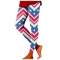 Women's Patriotic Independence Day Leggings Soft July Fourth Butt Scrunch Yoga Pants Athletic Tights USA Flag Sporty