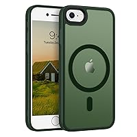 Telaso iPhone SE Case, Magnetic Case for iPhone SE 2022, iPhone SE 2020 Case, iPhone 8/7 Case Compatible with Magsafe Translucent Matte Anti-Scratch Anti-Yellow Protective iPhone SE Phone Case, Green