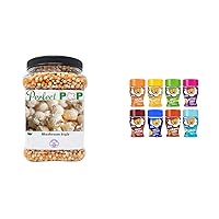 Premium Gourmet Mushroom Extra Large Popcorn Kernels (4lbs) and Kernel Season's Popcorn Seasoning Mini Jars Variety Pack (0.9 Ounce, Pack of 8)