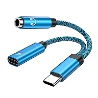 USB Type C 60W Fast Samsung Charger Power Cord & 3.5mm Headphone Adapter, 2 in 1 Aux Audio Earphone Jack Dongle Cable for Samsung Galaxy A15 A25 A54 S24 Ultra S23+ S22 S21FE S20 A14 A34 A13 A53 ZFold5