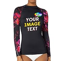 CHOO Personalized Women's Rash Guard Add Your Text Image Sports Wicking Shirt