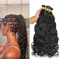 Natural Wave Human Hair Bulk for Braiding Unprocessed Brazilian Remy Hair No Weft Micro Braids Bulk Human Hair 100g 1Piece/Order (20inch 1piece 100g, 1(Jet Black))