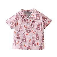Undershirt Boys Toddler Boys Girls Short Sleeve Easter Cartoon Rabbit Printed Kids Tops T Shirt Boys Long Sleeve