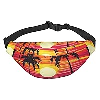 Palm Tree Sunset Design Fanny Pack for Men Women Crossbody Bags Fashion Waist Bag Chest Bag Adjustable Belt Bag