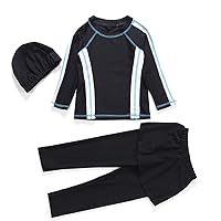 Muslim Swimsuits for Girls 3 Pieces Fully Covered Swimsuits Rash Guard with Hat