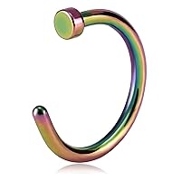 Stainless Steel Nose Ring for Him and Her Body Jewelry 20G 1 Pc Rainbow for Holiday
