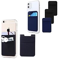 Phone Wallet Stick on,Phone Card Holder for Back of Phone Case with Flap 3Pcs and Double Pocket Credit Card Holder for Cell Phone 2Pcs for iPhone, Android, Samsung