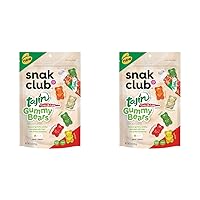 Snak Club Gummy Bears, Tajin Chili & Lime Sweet and Spicy Gummy Candy, Mild in Heat Bold in Flavor, Low-Fat, Vegan, Gluten-Free Snack, 9 oz Large Resealable Bag (Pack of 2)