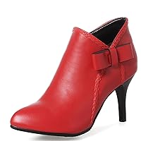 Women's Simple Stiletto Ankle Boots with Side Zipper