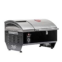 USG295SS Stainless Steel Portable Tabletop Wood Pellet Grill,silver,black