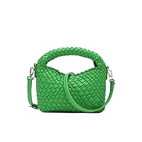 Small Hand Woven Handbags for Women Shoulder Crossbody Bag Girls Purses Cassual Top Handle Bags Hobo Curved Tote Phone Bag
