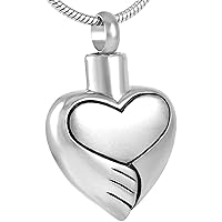 Cremation Necklace Forever Loved Heart Urn Necklaces for Human Memorial Cremation Ashes Holder Keepsake Stainless Steel Jewelry Pendant