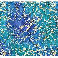 Michael Miller SEA Water Batik with Metallic, Turquoise 12 Yard Bolt
