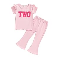 Baby Girl Birthday Outfit 1st/2nd/3rd/4th Embroidery Tops Pants Set One/Two/Three/Four Birthday Gift