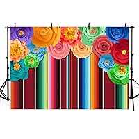 MEHOFOND 10x7ft Fiesta Theme Party Stripes Backdrop Cinco De Mayo Mexican Colorful Floral Festival Photography Background Cactus Banner Decoration Event Table Banner Children Photo Booth Background