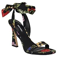 Nine West Women's Kelsie Heeled Sandal, Black Floral 006, 9