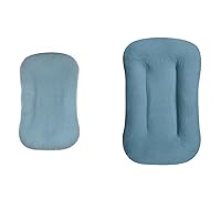 Hooyax Muslin Lounger Cover for Baby and Toddler, Baby Lounger Cover & Toddler Lounger Cover for Boys Girls, 37 x 21 & 31.5 x 21 Inch, Blue