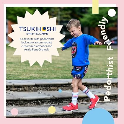 TSUKIHOSHI 2510 Racer Strap-Closure Machine-Washable Child Sneaker Shoe with Wide Toe Box and Slip-Resistant, Non-Marking Outsole - for Toddlers and Little Kids, Ages 1-8